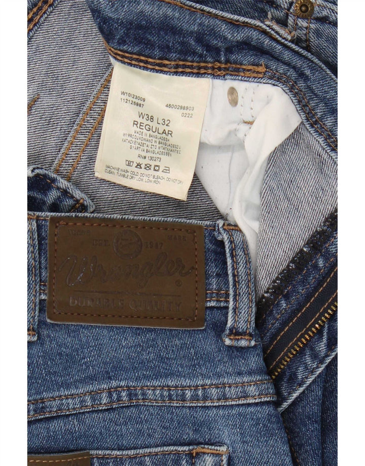 Jeans dritti da uomo Wrangler vestibilità regolare W38 L32 cotone blu