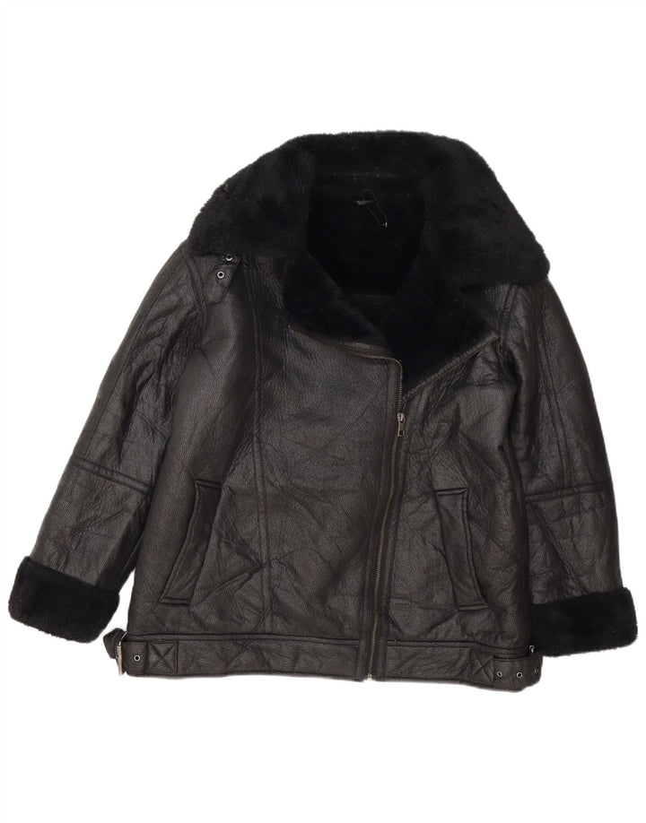 Giacca Sherpa da donna Marks & Spencer UK 14 Large in polietilene nero