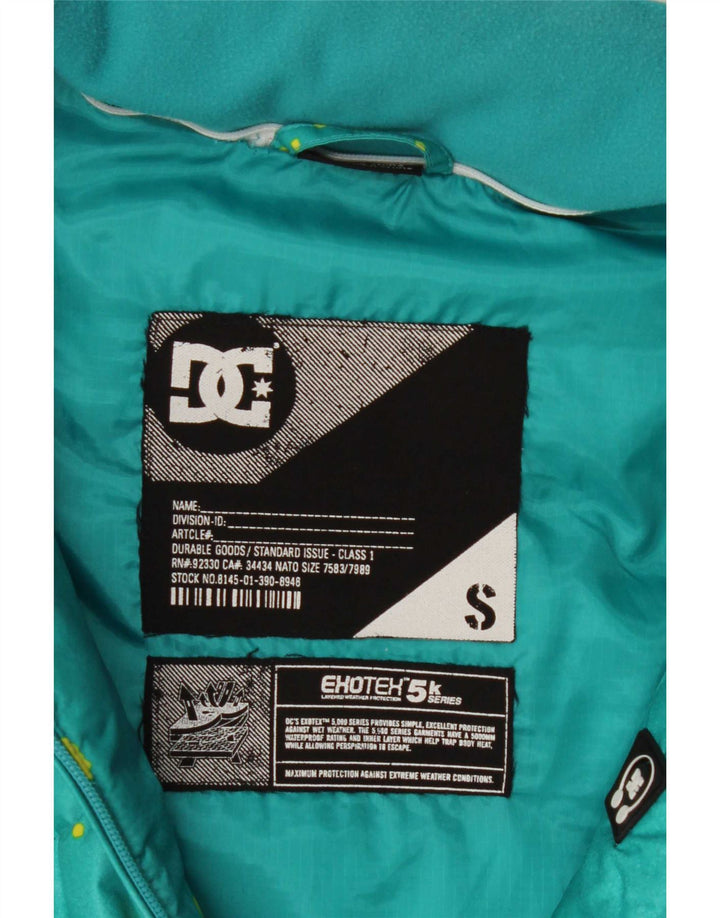 Giacca imbottita da uomo DC Small in poliestere color block turchese