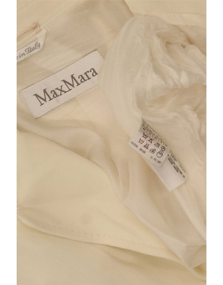 Giacca blazer da donna Max Mara con maniche a 3/4 e 1 bottone UK 18 XL Bianco sporco
