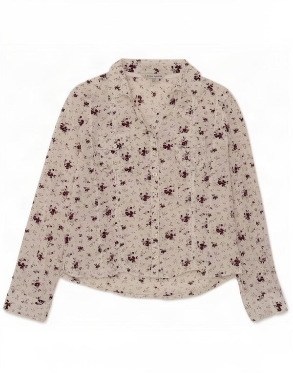 Laura Ashley Womens Shirt UK 12 Medium White Floral