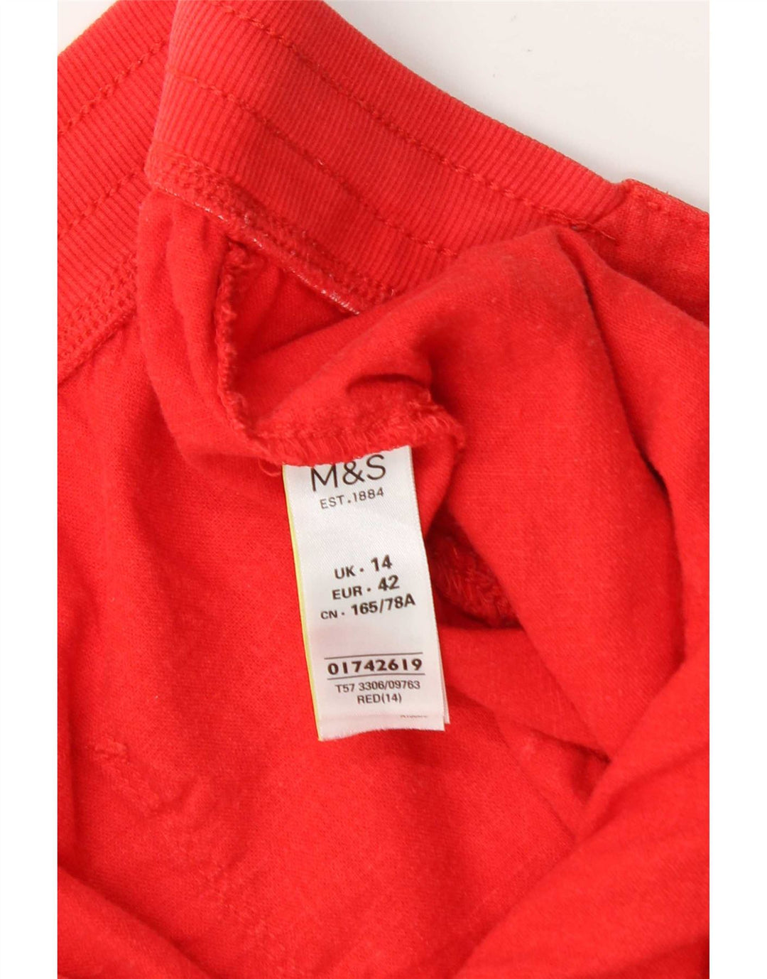 Pantaloncini chino da donna Marks & Spencer UK 14 Large W36 Lino rosso