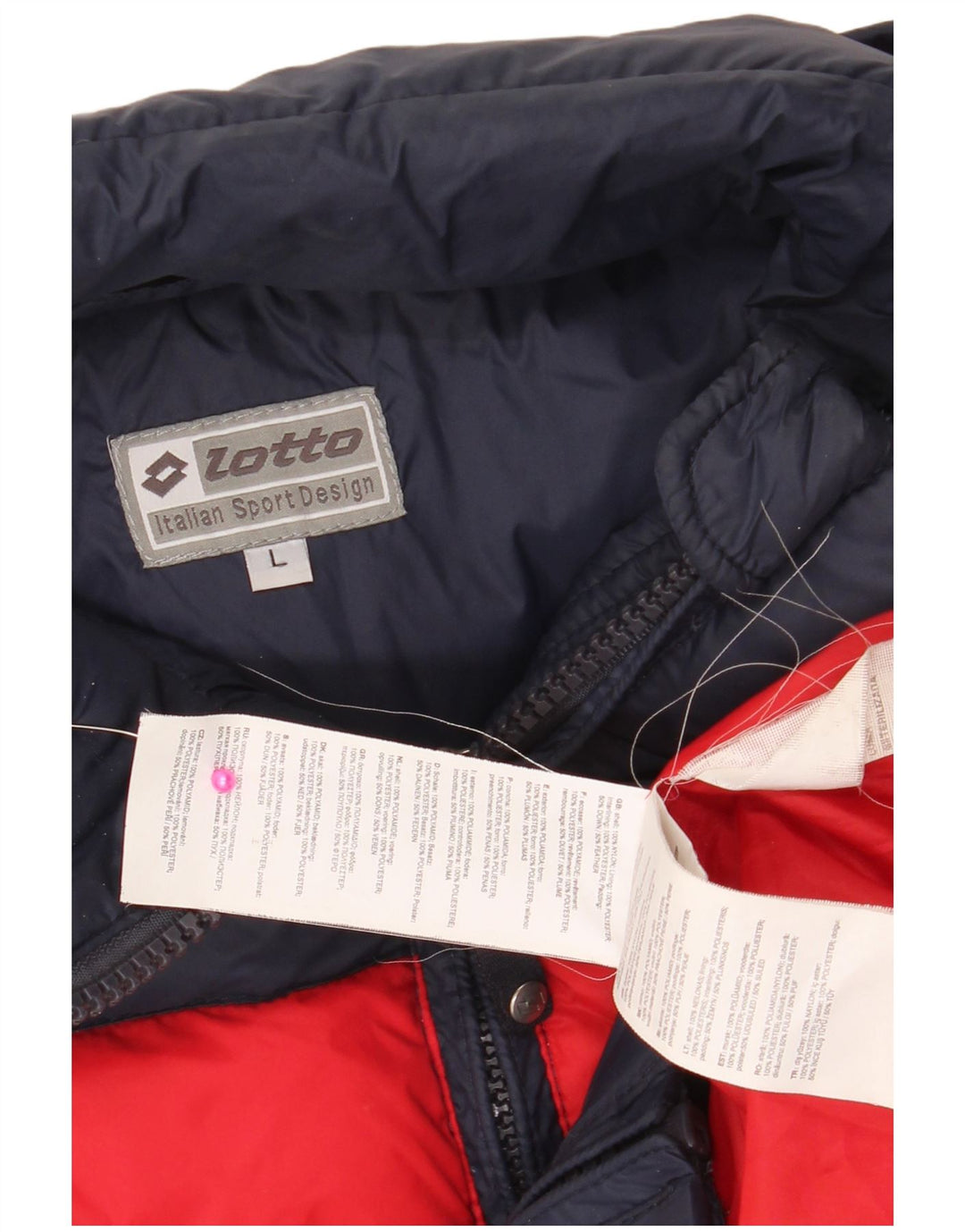 Giacca imbottita da uomo LOTTO UK 40 Large in nylon color block blu navy