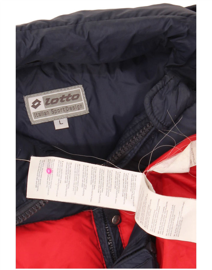 Giacca imbottita da uomo LOTTO UK 40 Large in nylon color block blu navy