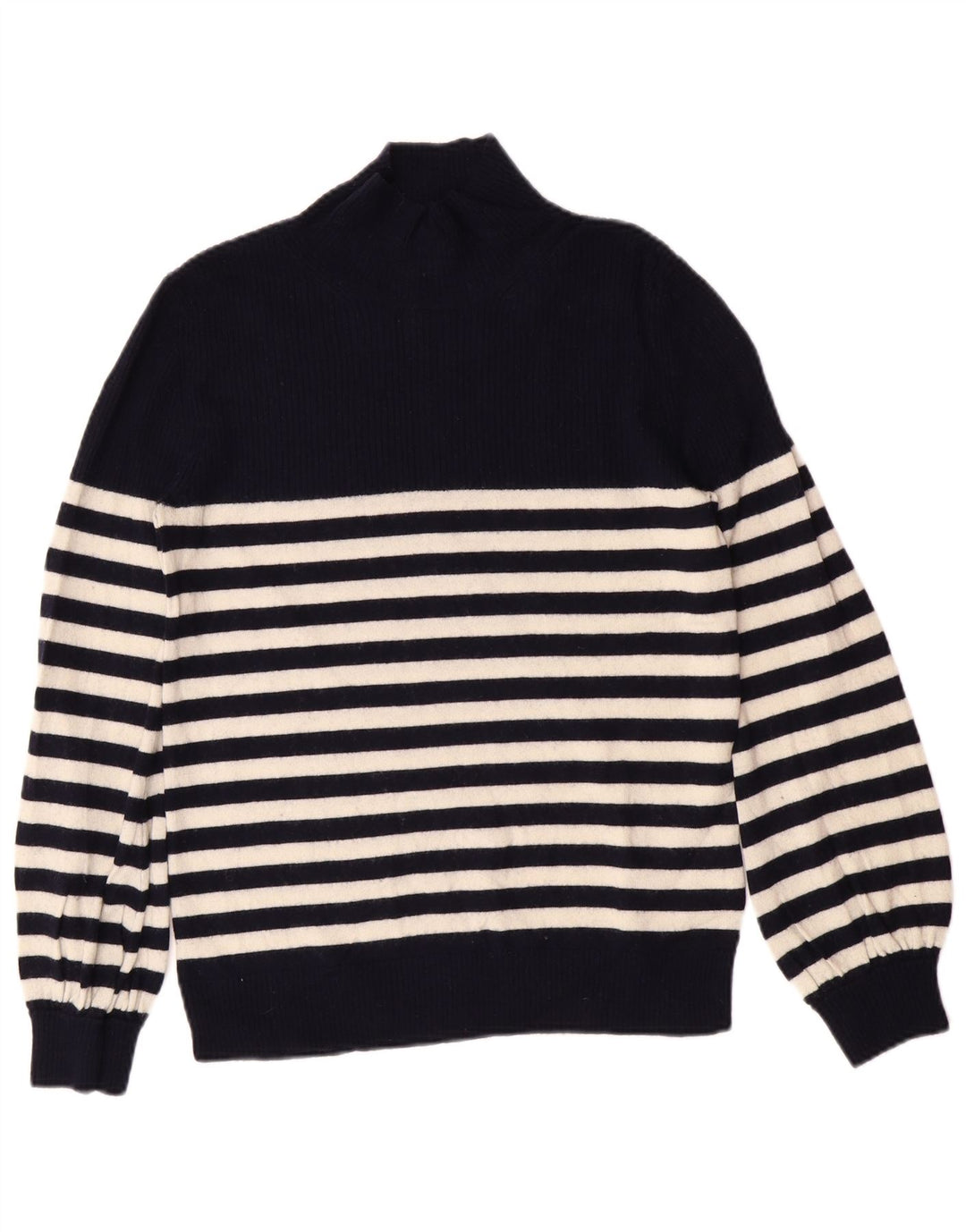 WHISTLES Maglione da donna con collo alto e maglione UK 10 Piccolo a righe blu navy