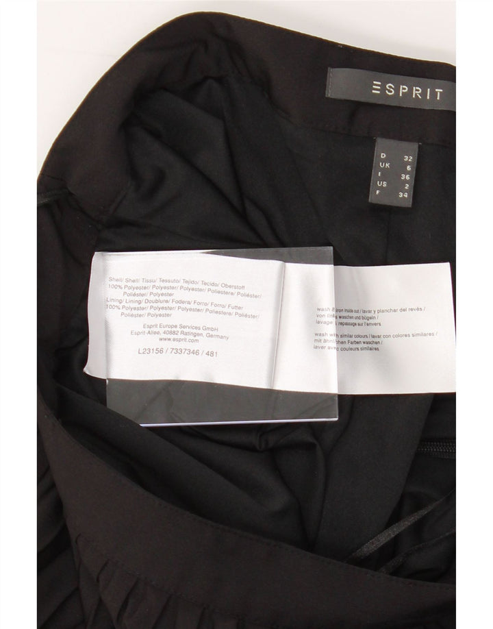 ESPRIT Womens Pleated Skirt UK 6 XS W24 Black Polyester Vintage Esprit and Second-Hand Esprit from Messina Hembry 