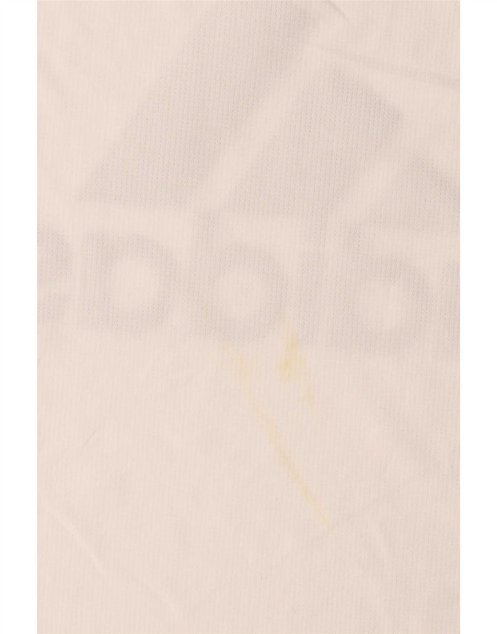 T-shirt grafica da donna Adidas Top UK 12/14 poliestere bianco medio