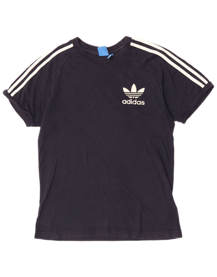 T-shirt Adidas da uomo a maniche corte regolare, media, in cotone blu navy