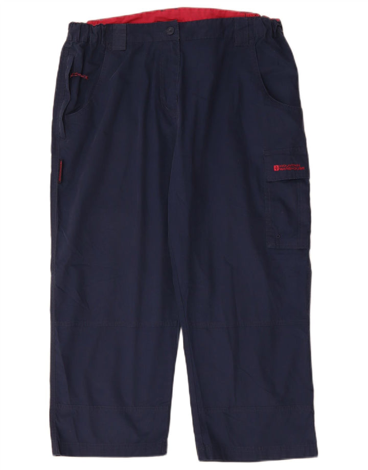MOUNTAIN WAREHOUSE Pantaloni Capri da donna UK 14 Large W34 L22 Blu navy