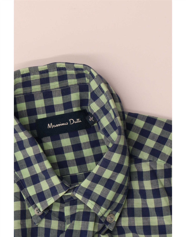 Camicia da uomo Massimo Dutti a quadretti verdi grandi