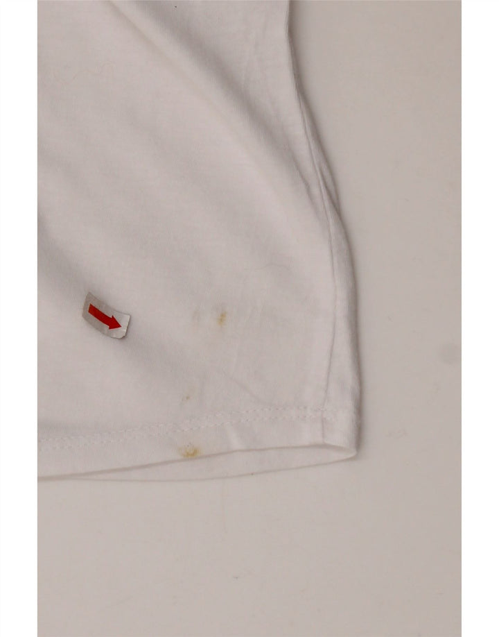 T-shirt grafica corta da donna AVIREX Top UK 22 2XL cotone bianco