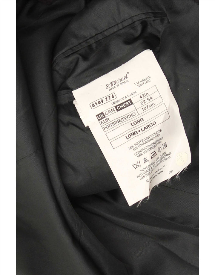 Giacca blazer a 2 bottoni da uomo Marks & Spencer taglia 42 grande in lana nera