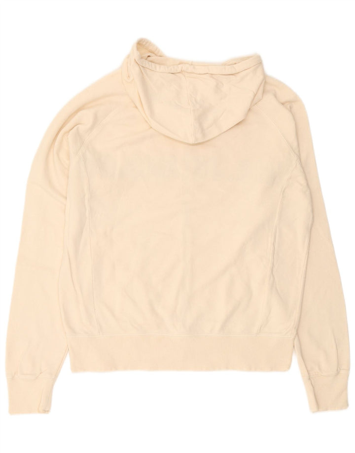 Maglione con cappuccio e zip grafica da uomo Sasch, grande, in cotone bianco sporco