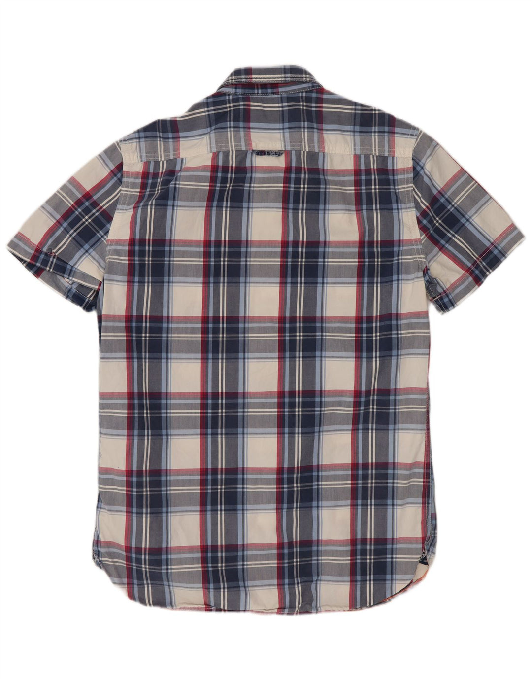 Camicia a maniche corte da uomo Superdry a quadri blu medio