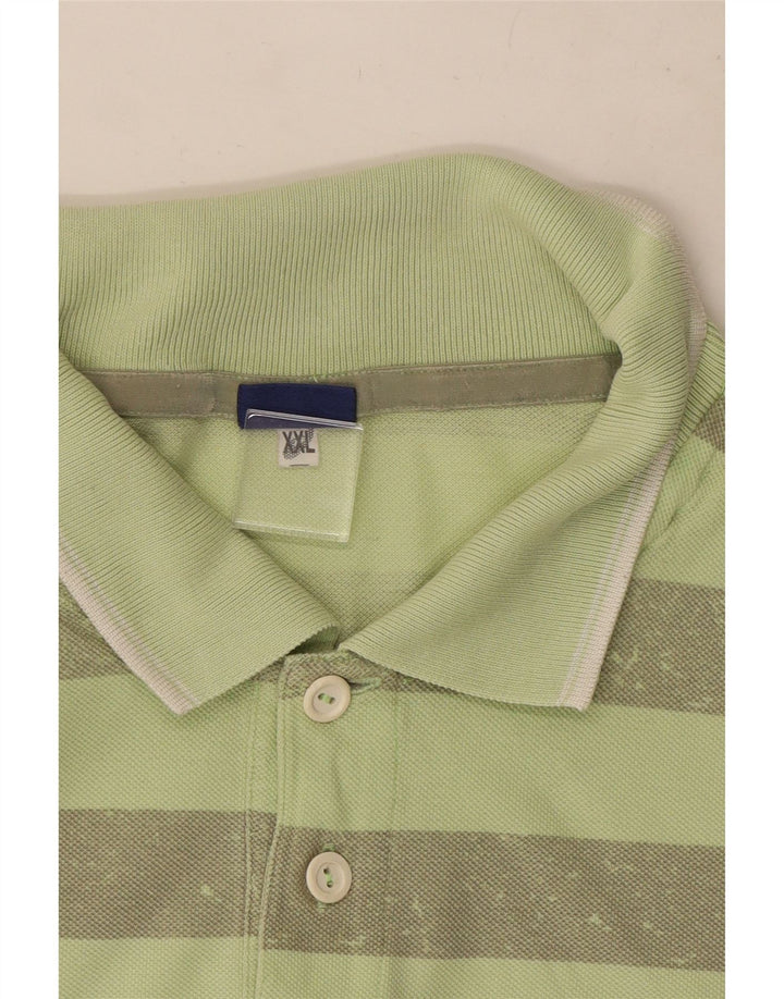 Polo Asics Uomo 2XL Cotone a Righe Verdi