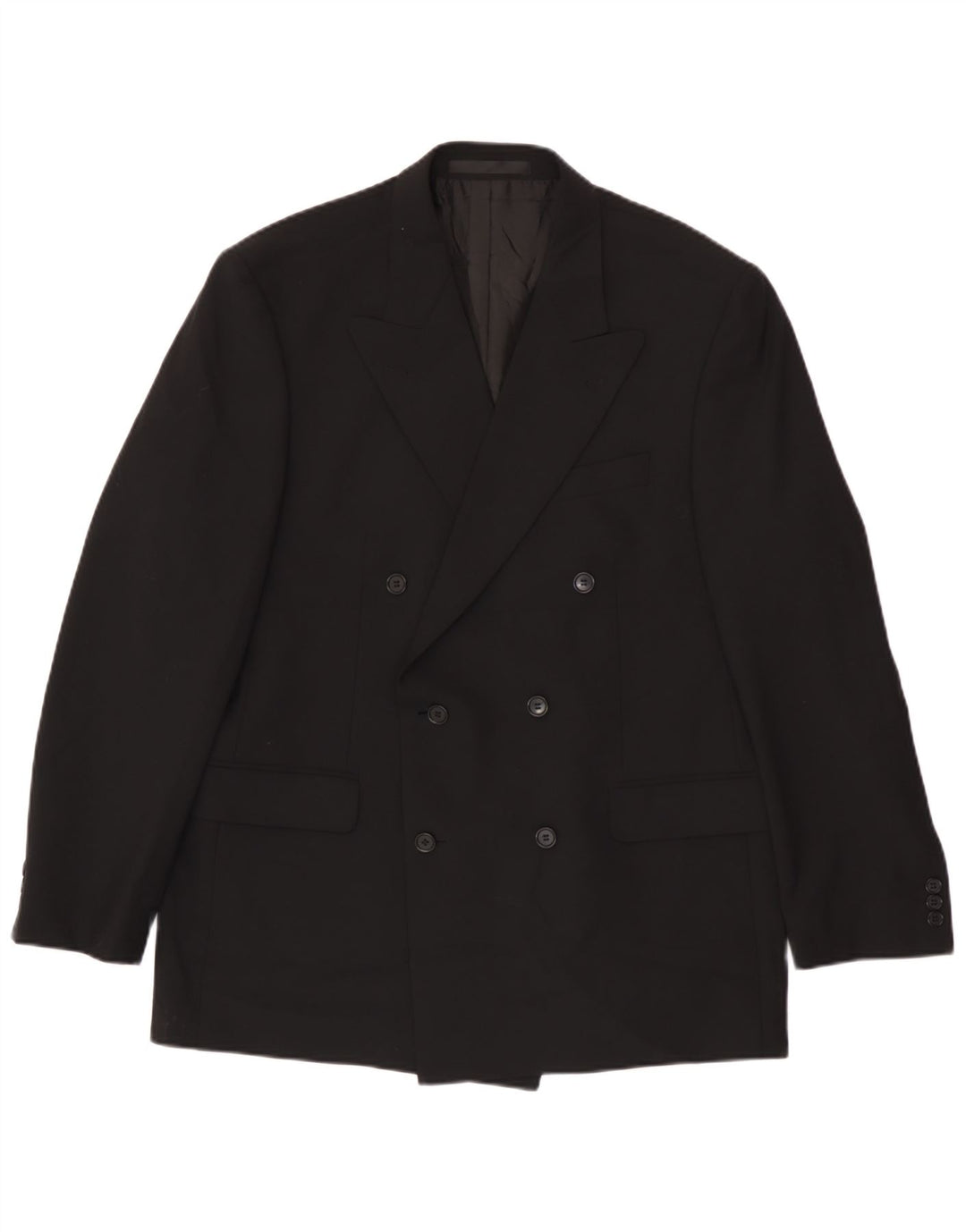 Giacca blazer doppiopetto da uomo Marks & Spencer UK 42 grande nera