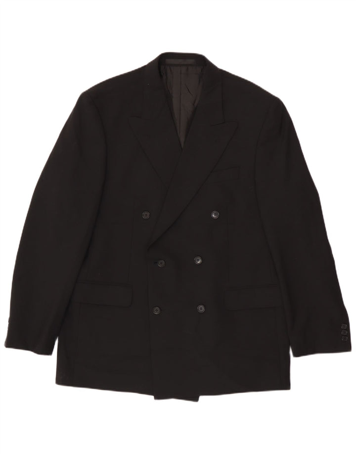 Giacca blazer doppiopetto da uomo Marks & Spencer UK 42 grande nera