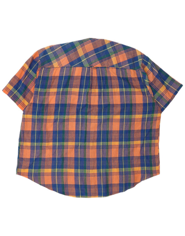 Camicia vintage da uomo vestibilità regolare taglia 45/46 2XL cotone a quadri multicolore