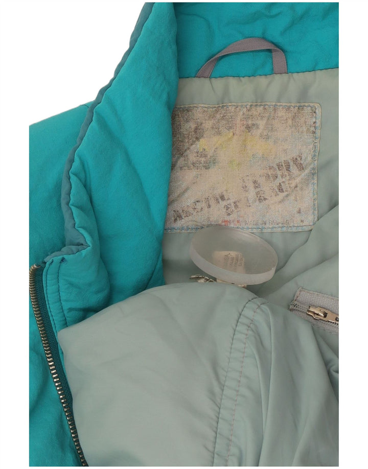 Giacca a vento vintage da uomo UK 38 color block turchese medio