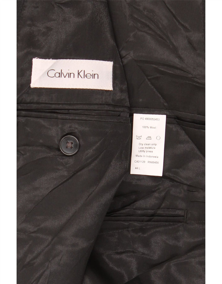 Giacca blazer a 2 bottoni da uomo Calvin Klein UK 44 2XL Lana grigia