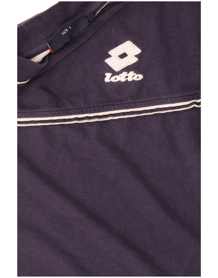 T-shirt da uomo Lotto Top Large in cotone blu navy