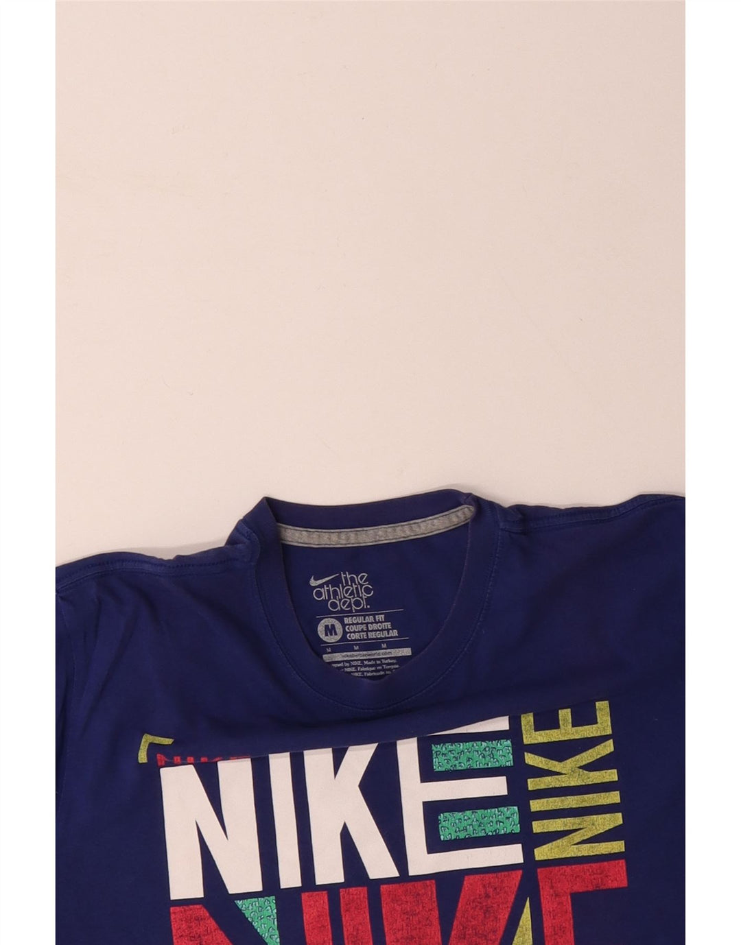 NIKE T-shirt grafica da uomo con vestibilità regolare, top in cotone blu medio