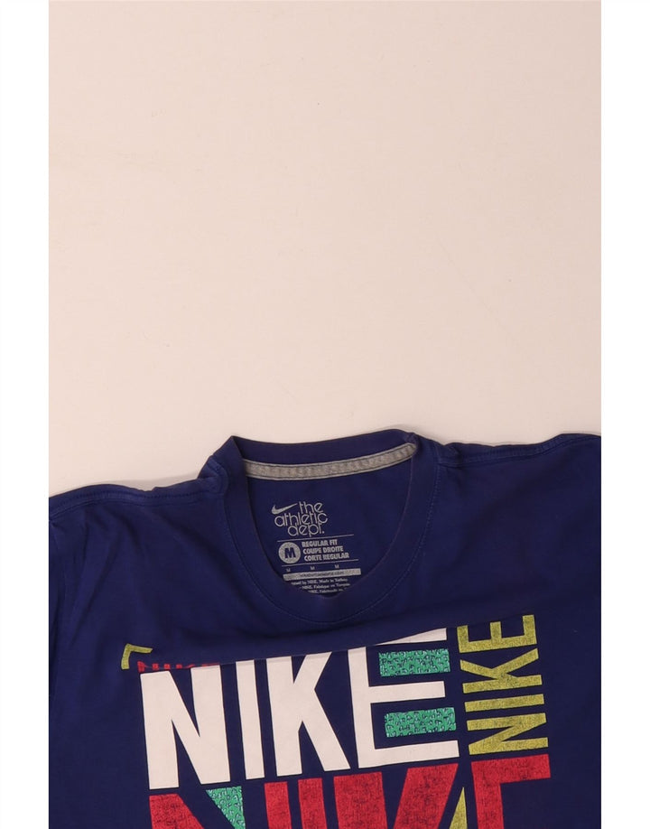 NIKE T-shirt grafica da uomo con vestibilità regolare, top in cotone blu medio