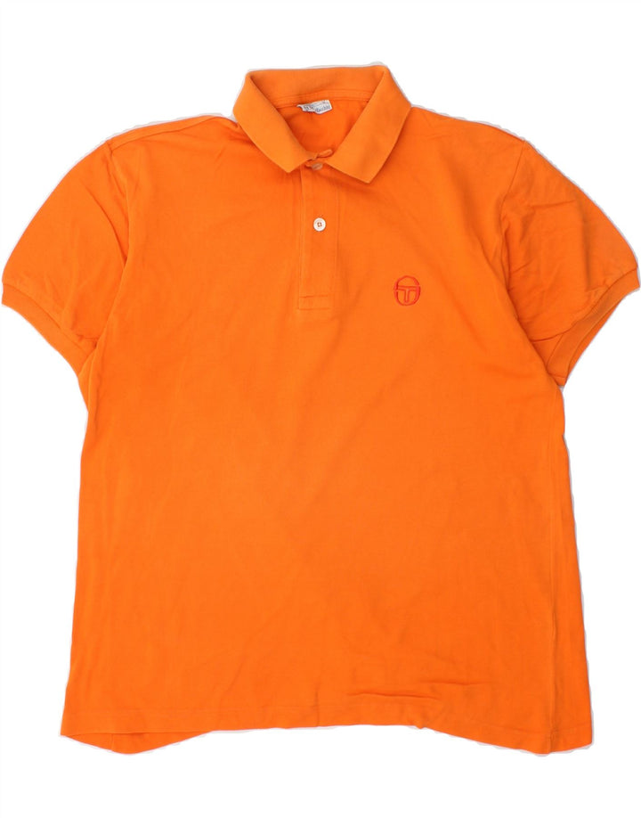SERGIO TACCHINI Mens Polo Shirt Medium Orange Cotton Vintage Sergio Tacchini and Second-Hand Sergio Tacchini from Messina Hembry 