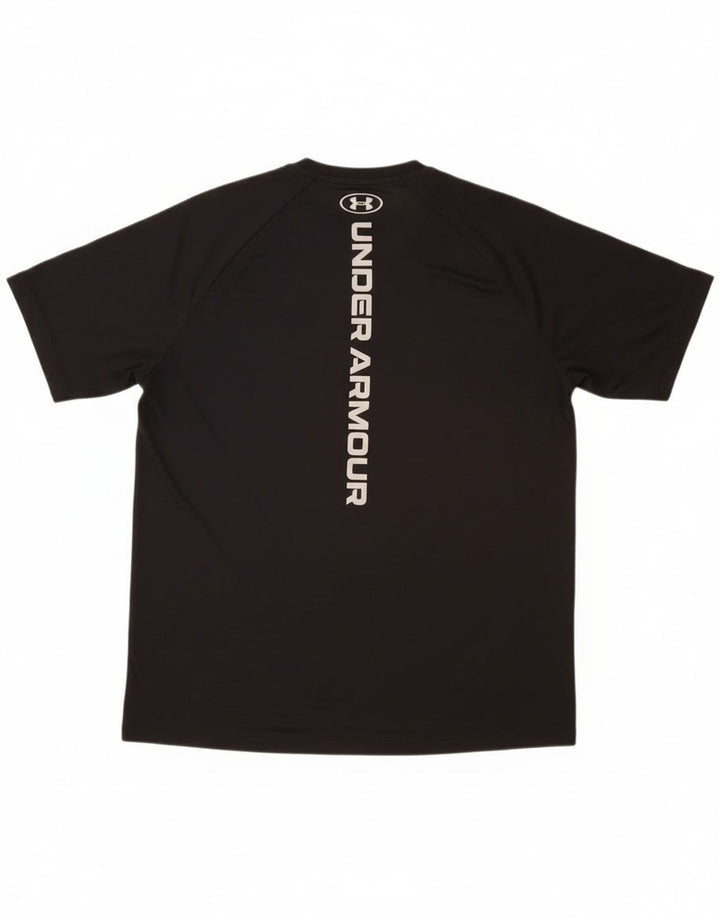 T-shirt grafica da uomo Under Armour Top in poliestere nero medio