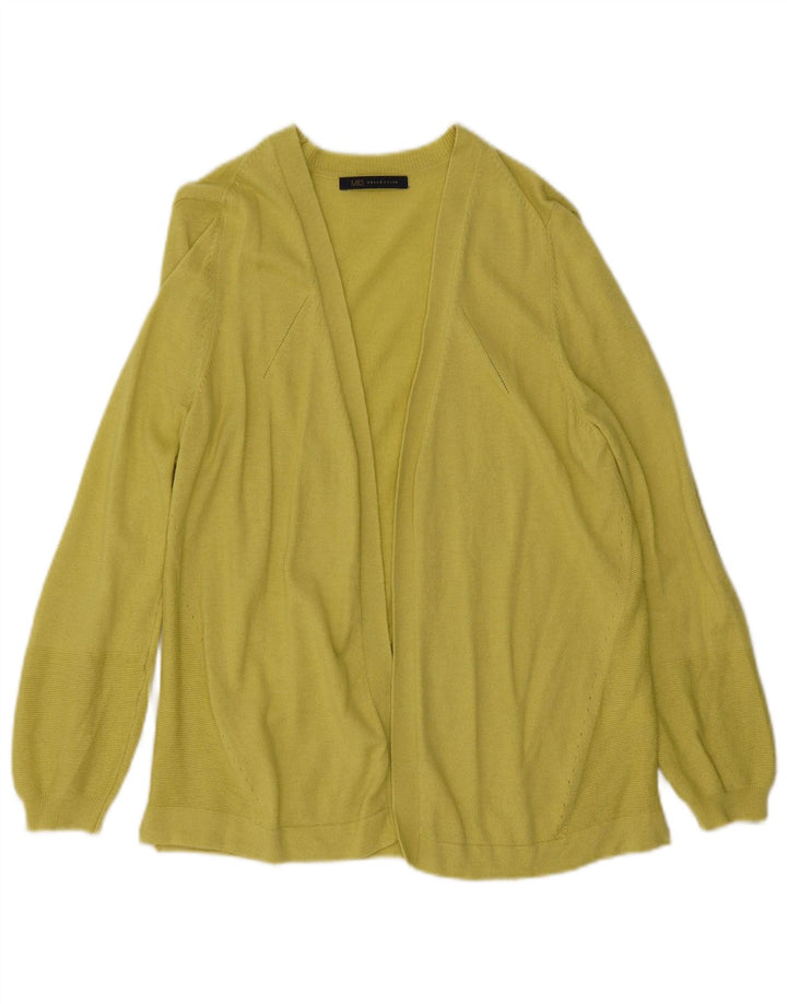 Maglione cardigan aperto da donna Marks & Spencer UK 12 lana gialla media