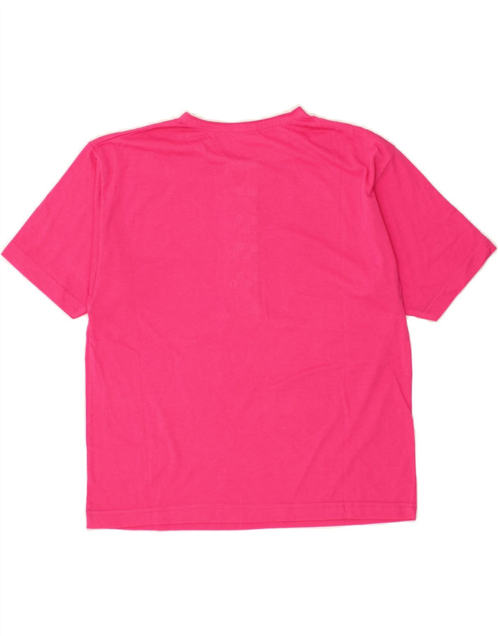 VINTAGE Womens T-Shirt Top UK 14 Medium Pink Polyester Vintage Vintage and Second-Hand Vintage from Messina Hembry 