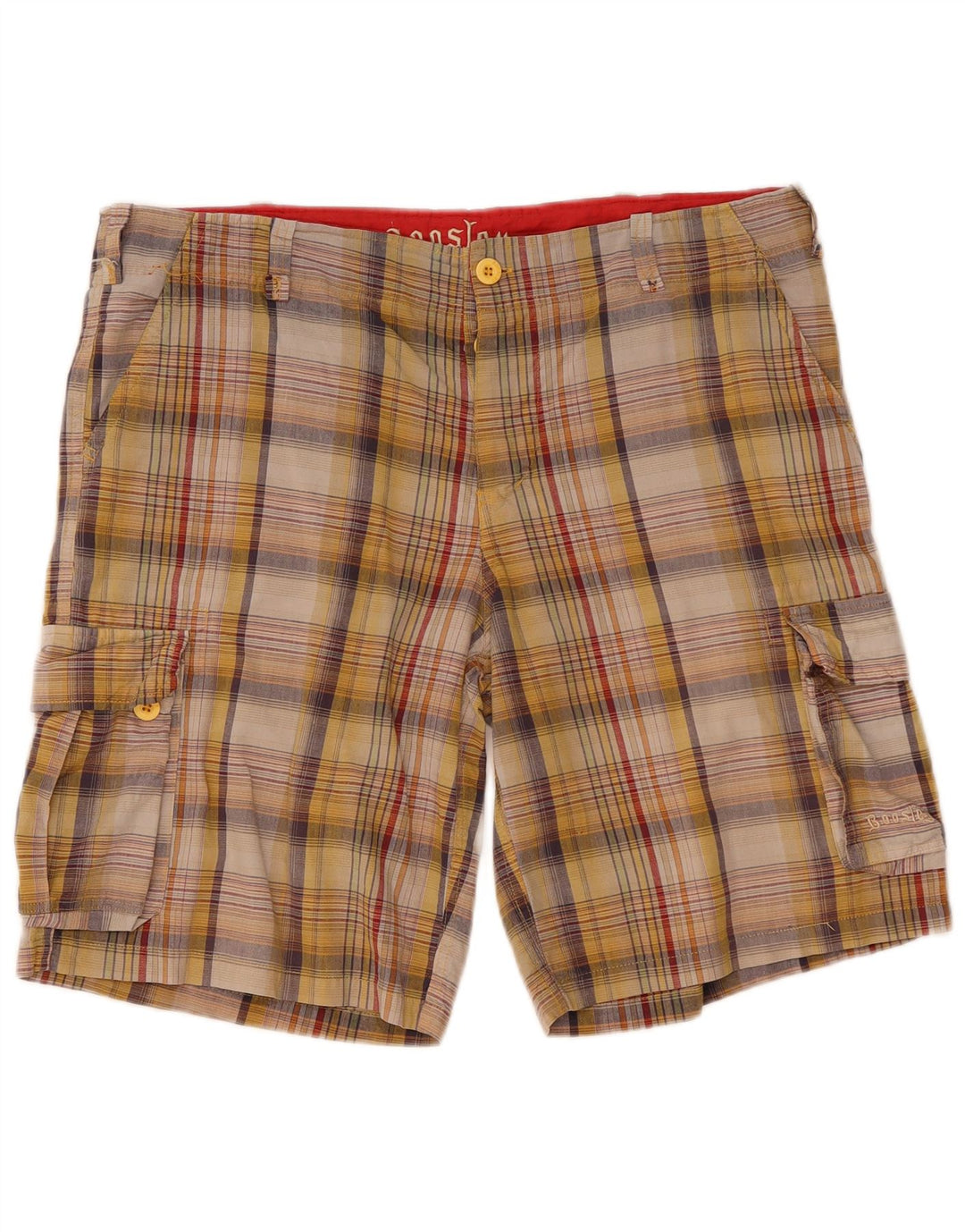 Pantaloncini cargo da uomo Boosley W36 grandi in cotone a quadri multicolore