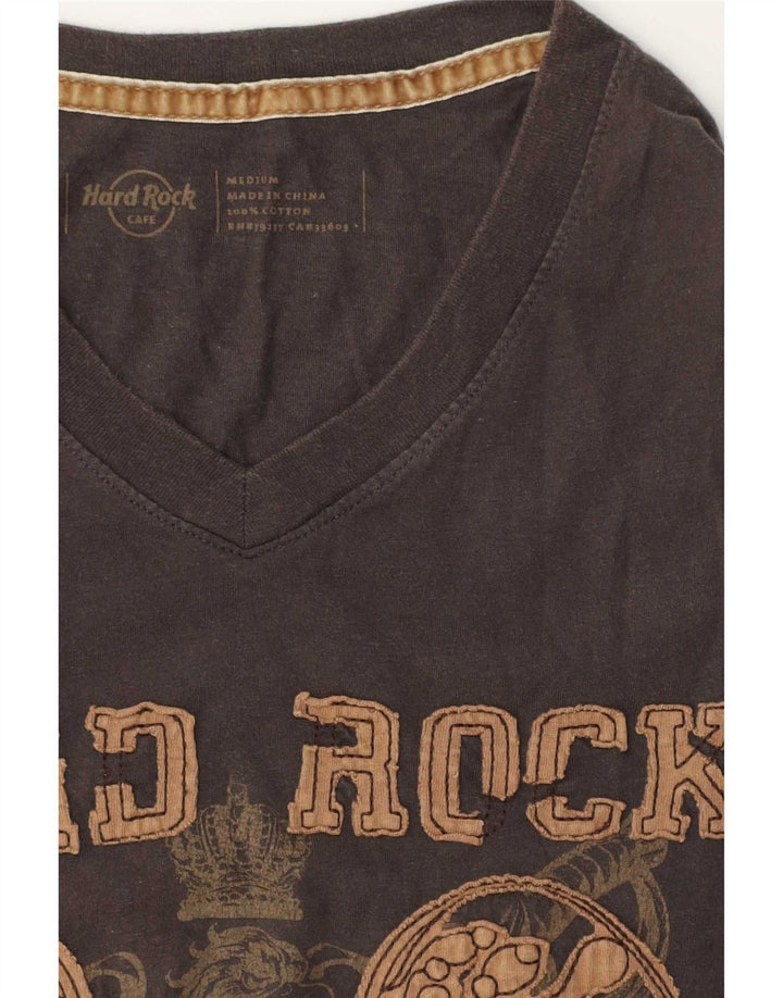 T-shirt grafica da uomo Hollywood Hard Rock Cafe in cotone grigio medio