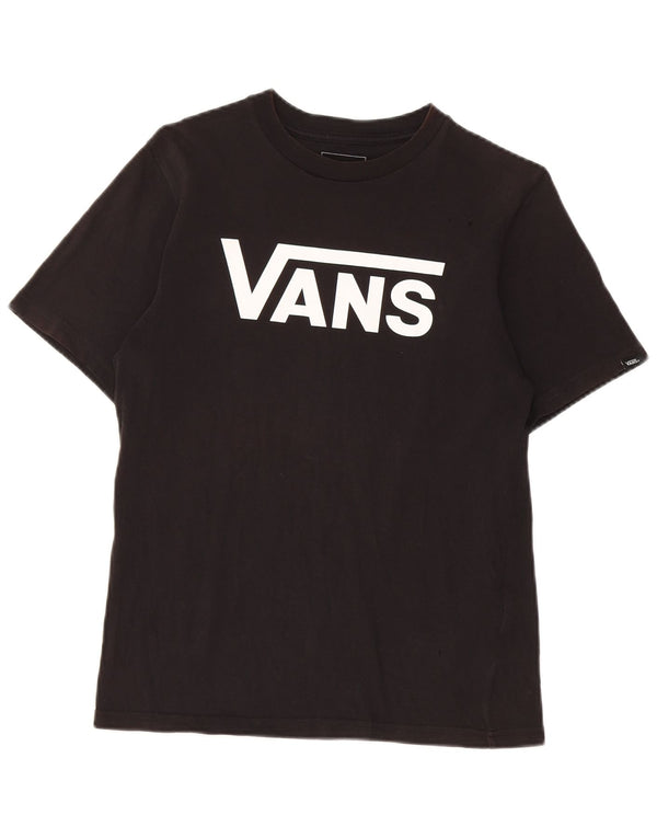 T-shirt grafica personalizzata da ragazzo Vans 12-13 anni in cotone nero