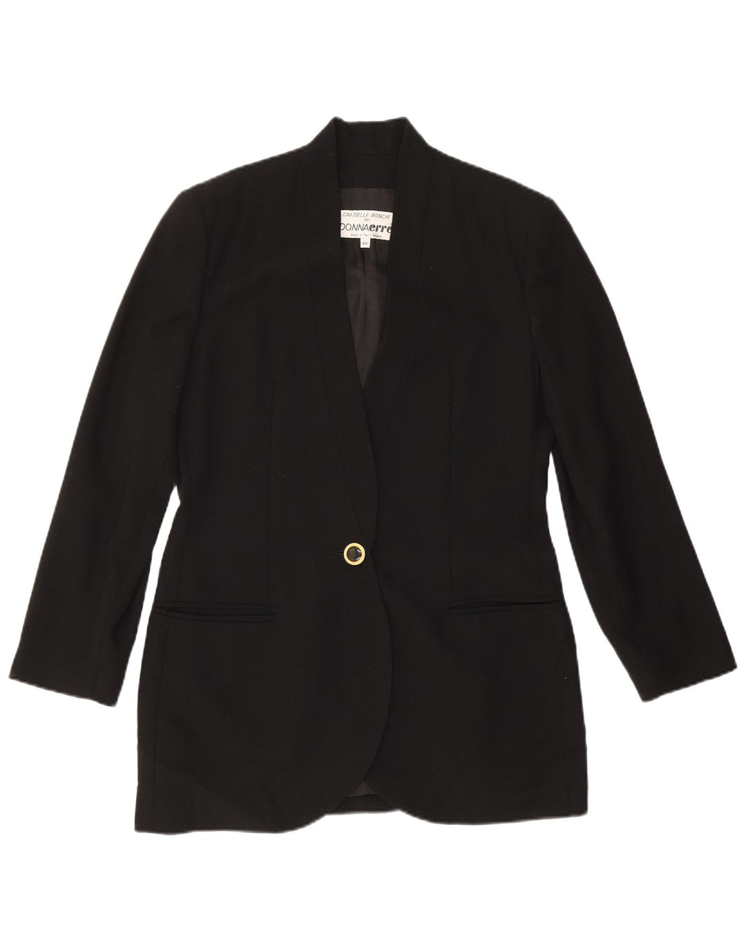Giacca blazer vintage da donna a 1 bottone IT 44 media nera