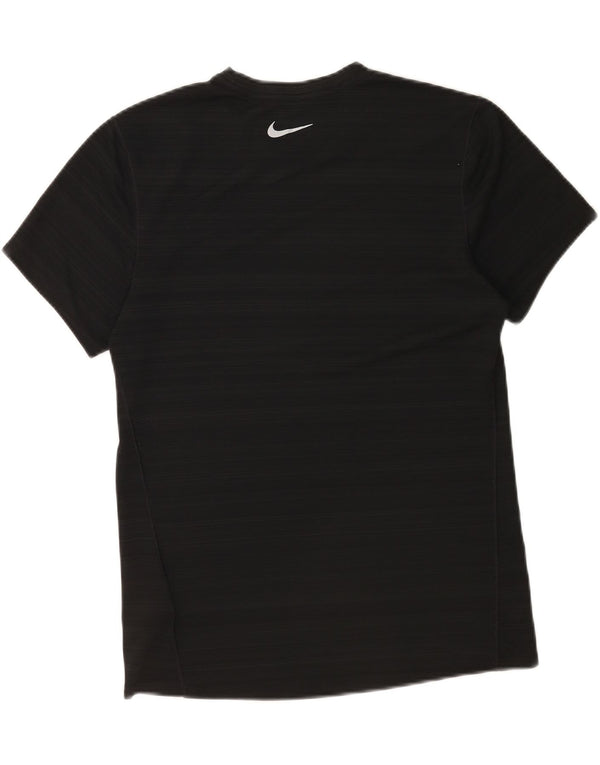 T-shirt Nike da uomo Dri Fit Top in poliestere a righe nere medie