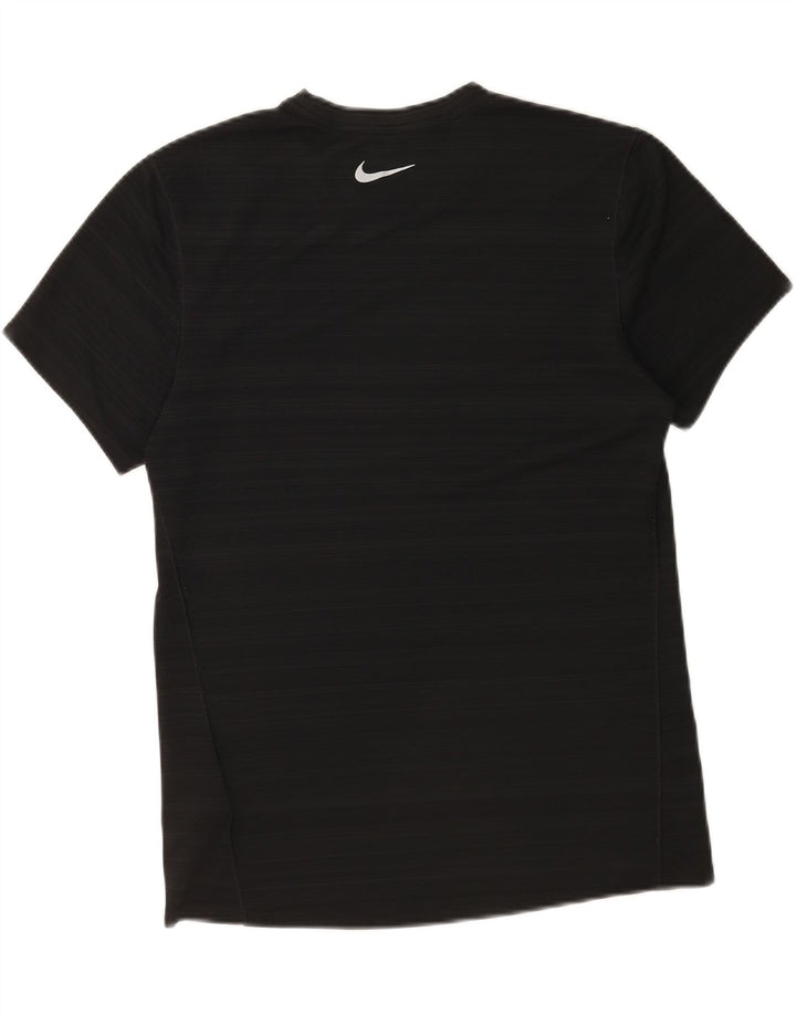 T-shirt Nike da uomo Dri Fit Top in poliestere a righe nere medie