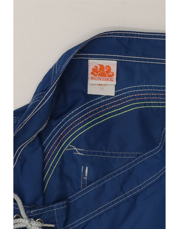 Pantaloncini da bagno da uomo Sundek in nylon blu medio