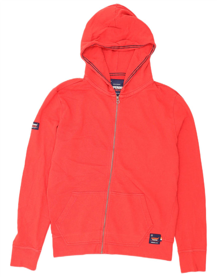 Maglione con cappuccio e zip da uomo Superdry grande in cotone rosso