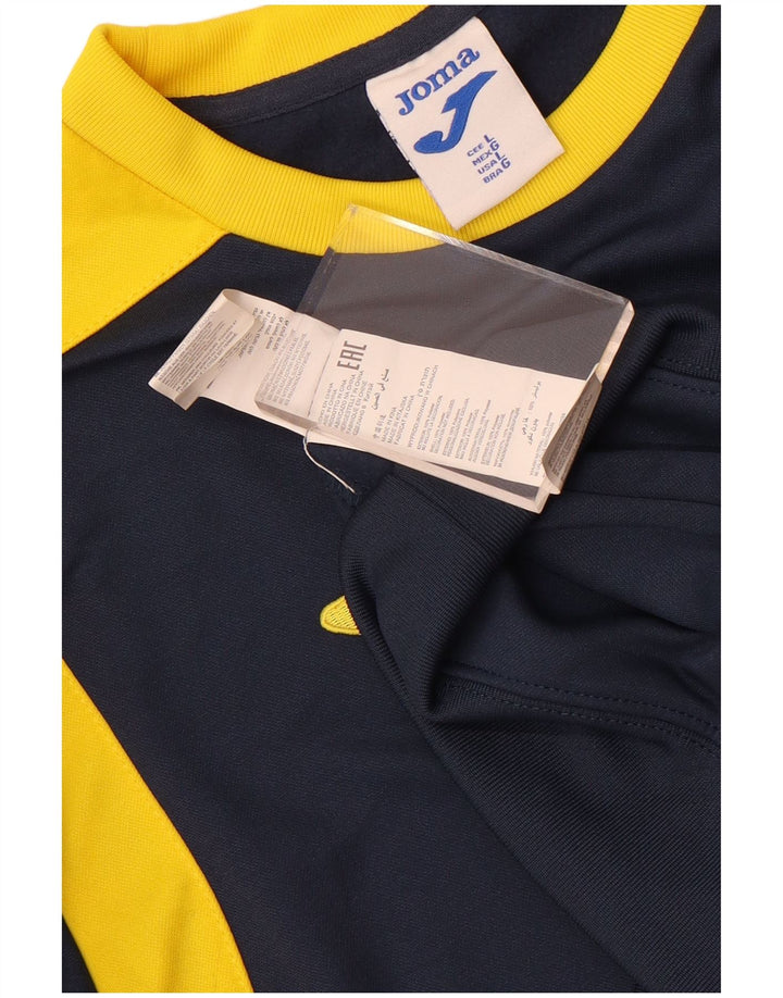 Joma Felpa da uomo Maglione Large Blu Navy Colourblock Poliestere
