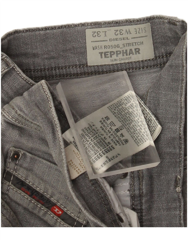 Diesel Uomo Tepphar Carrot Jeans Slim W32 L32 Cotone Grigio