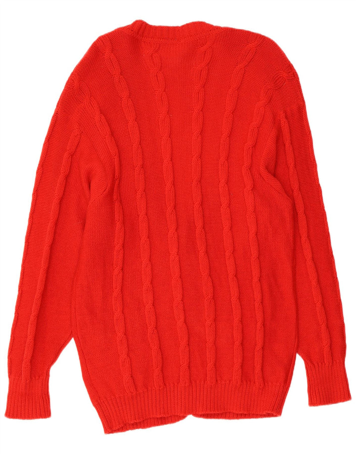 VINTAGE Womens Cardigan Sweater UK 14 Medium Red