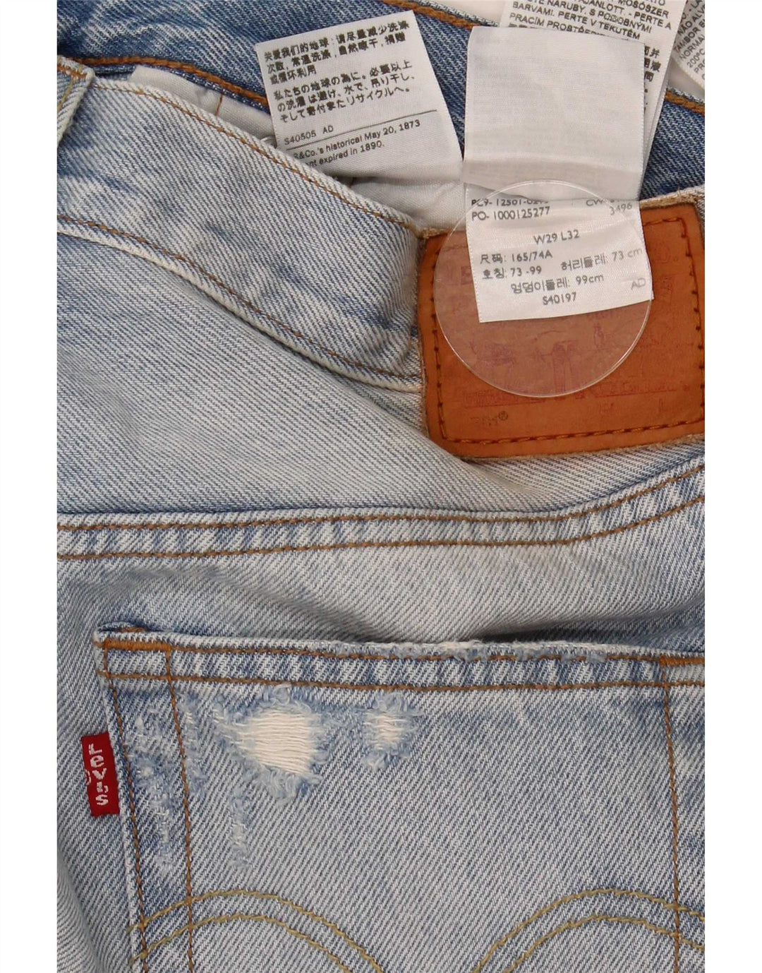 Jeans slim invecchiati da uomo Levi's W29 L32 in cotone blu