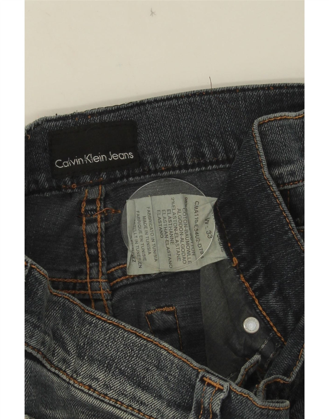 Jeans dritti da uomo Calvin Klein W33 L28 cotone blu