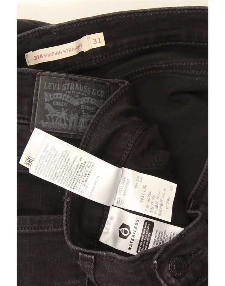 Jeans dritti modellanti Levi's 314 da donna W31 L30 cotone nero