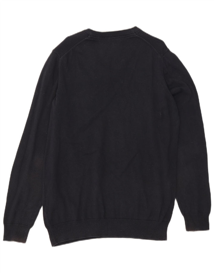 BARBOUR Maglione da uomo con scollo a V in cotone nero medio