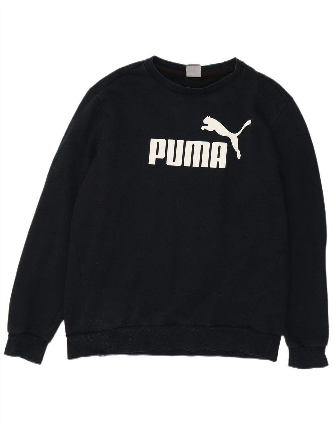 PUMA Mens Graphic Sweatshirt Jumper Large Navy Blue Cotton