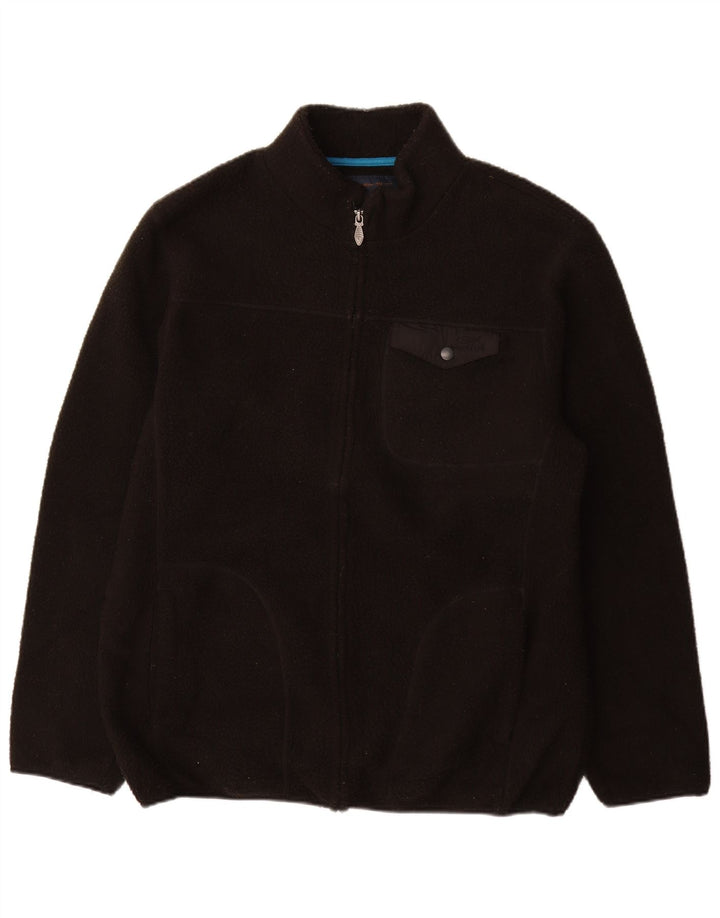 WEIRD FISH Giacca in pile da uomo UK 42 XL Poliestere nero