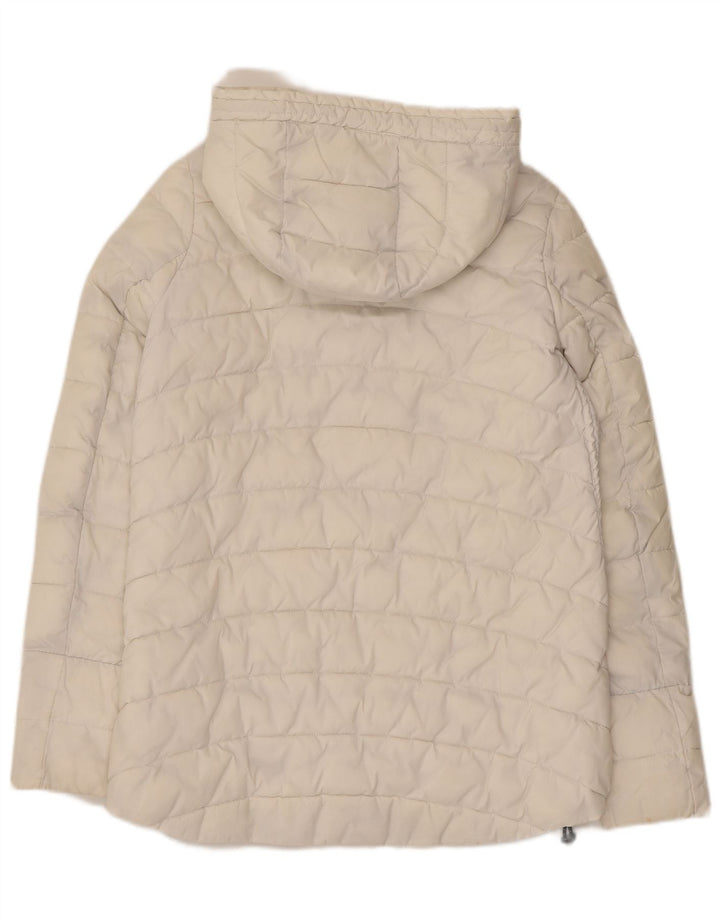 Giacca imbottita con cappuccio da donna Superdry UK 8 Small nylon bianco