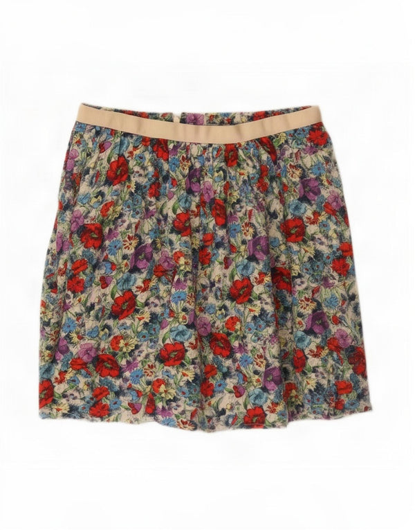 Topshop Minigonna da donna UK 12 Media W28 Viscosa floreale multicolore